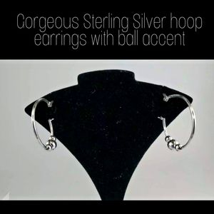 .925 Solid Serling, HOOP & ball earrings